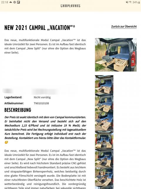 Neue Campal Campingbox für Dacia Dokker  - Camping Zubehoer - Dresden