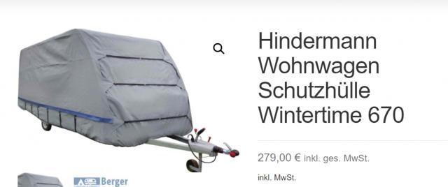 Hindermann Wohnwagenhülle Wintertime 670 - Wohnwagen Zubehoer - Lenggries